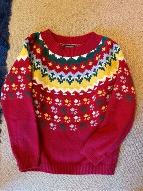 Animal Rescue Cozy Red Sweater Paw Print